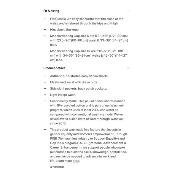 Gap Easy Denim Shorts Light Indigo Womens Small , Classic Fit - Picture 4 of 15